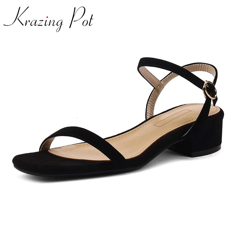 صنادل Kzing جلد الغزال الكلاسيكية للنساء